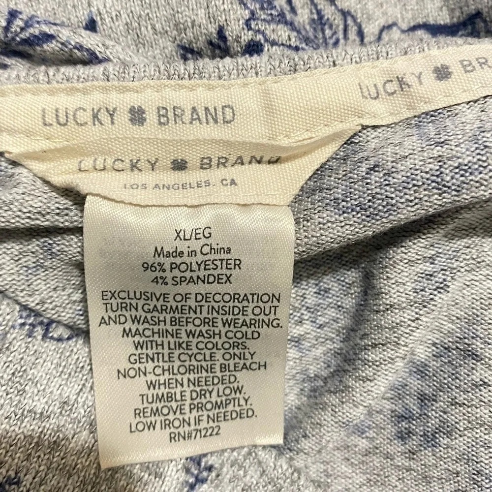 Lucky Brand Floral Printed 2 Piece Shorts Tank Top Pajama Set Gray Size XL - Picture 5 of 5
